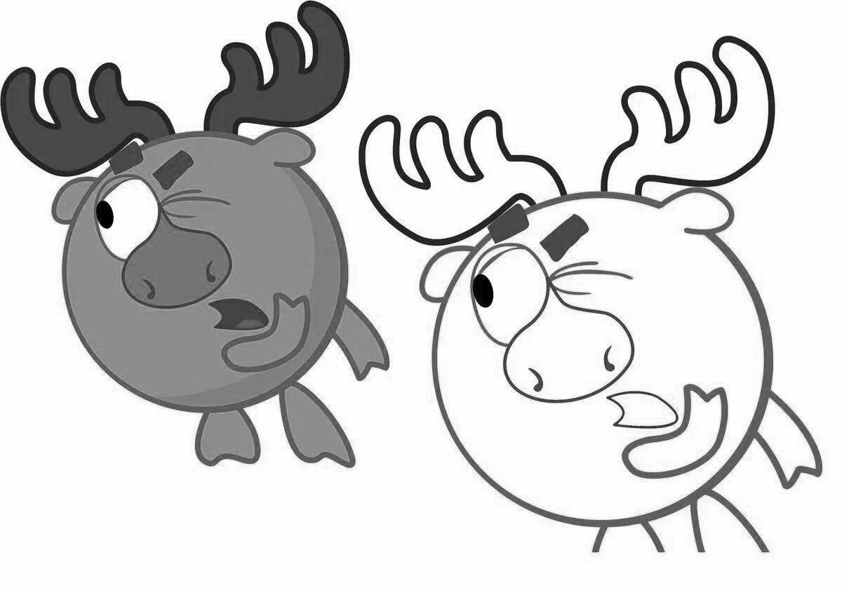 Live coloring smeshariki moose