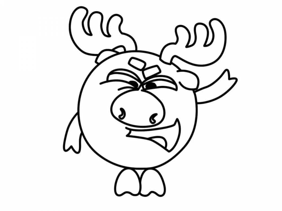 Fun coloring Smeshariki moose