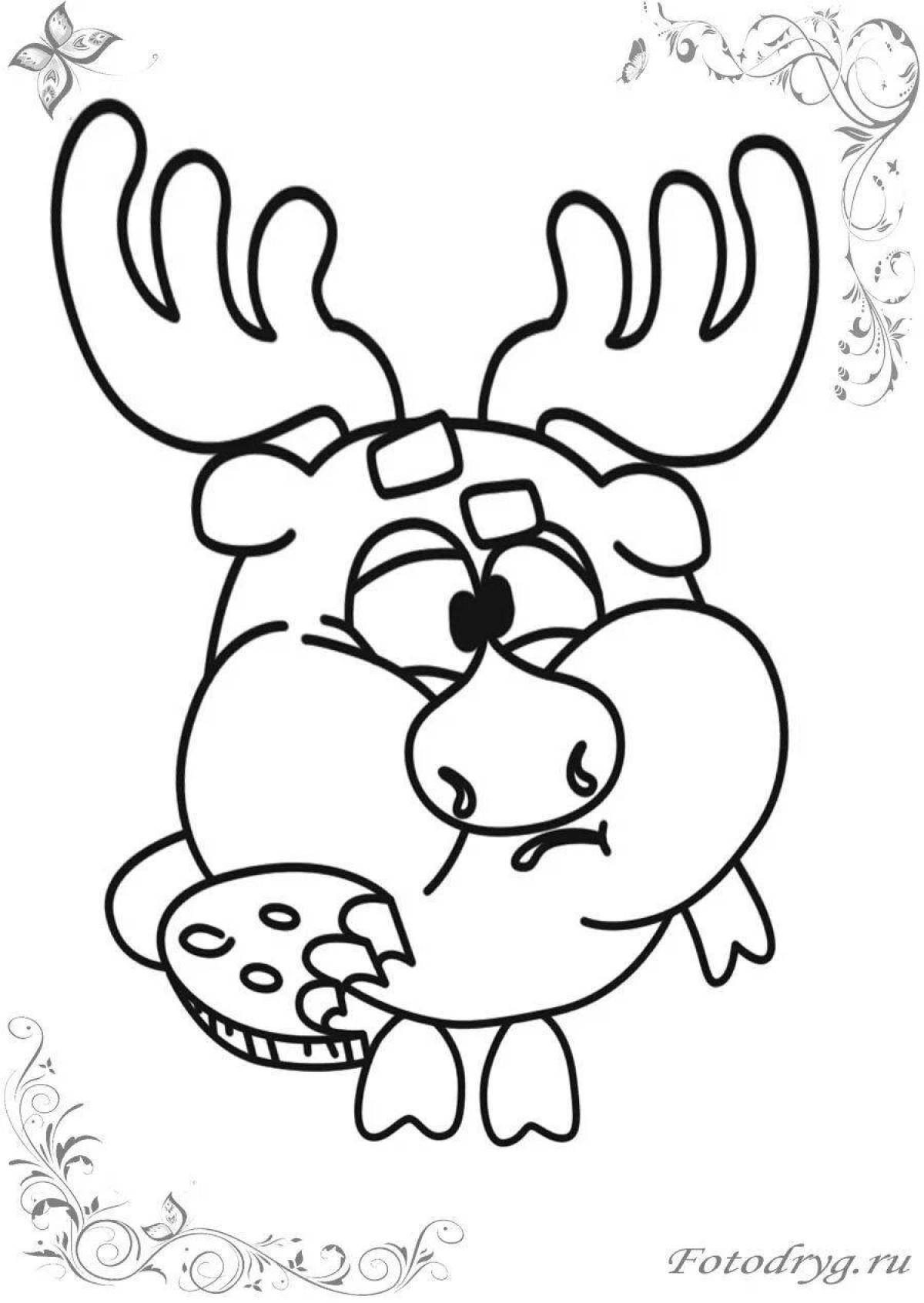Magic coloring Smeshariki moose