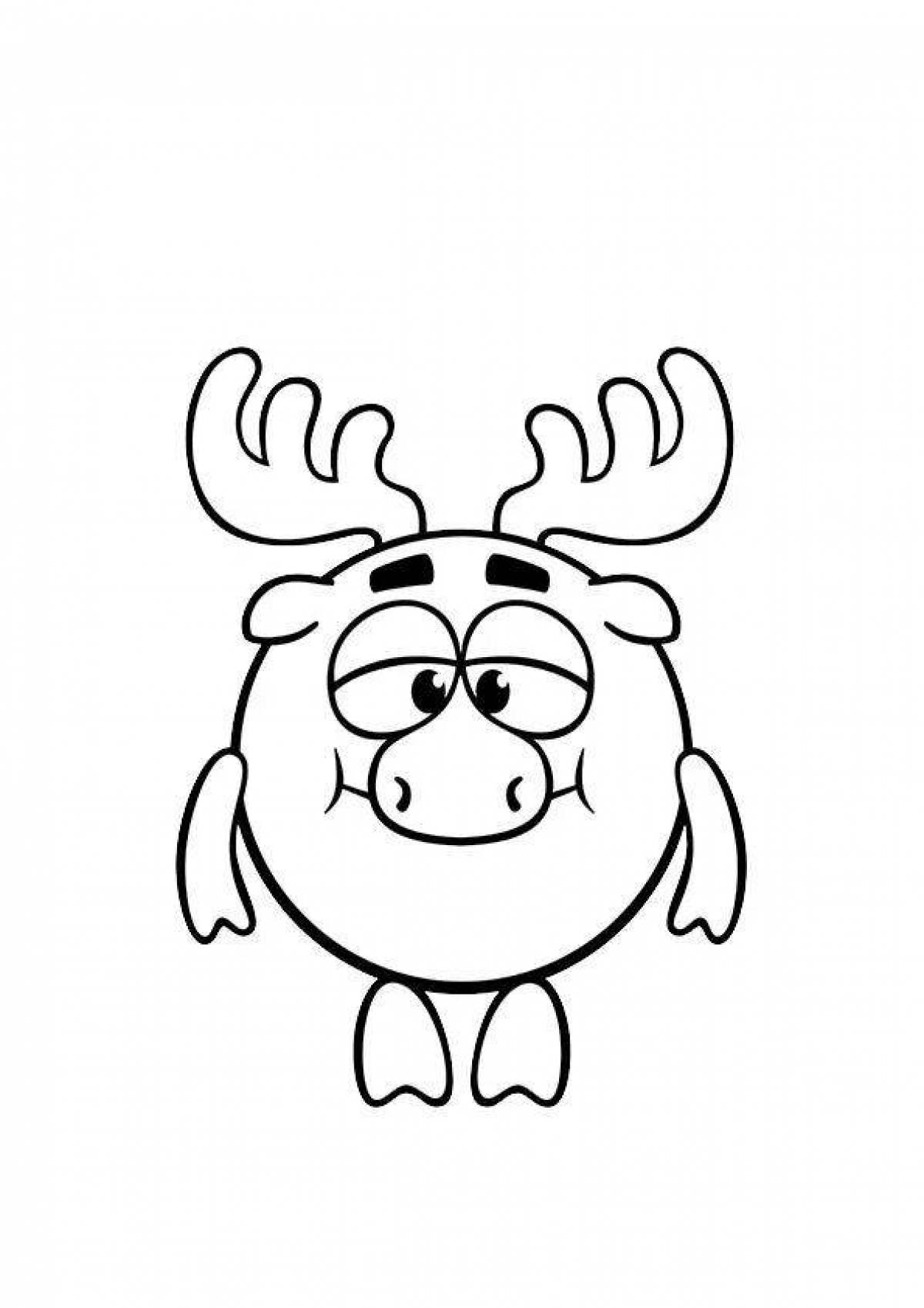 Outstanding coloring Smeshariki moose