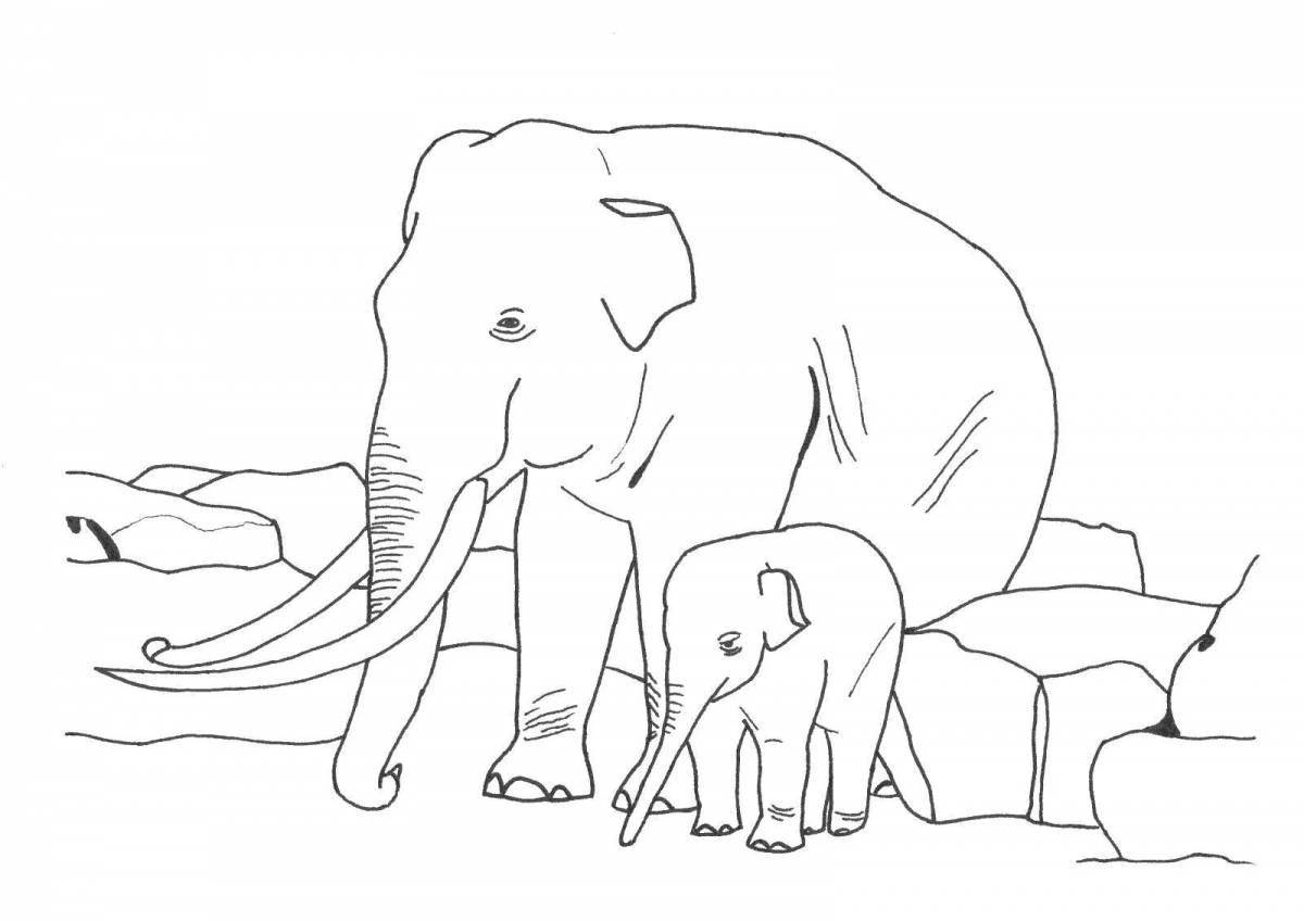 Majestic African elephant coloring page