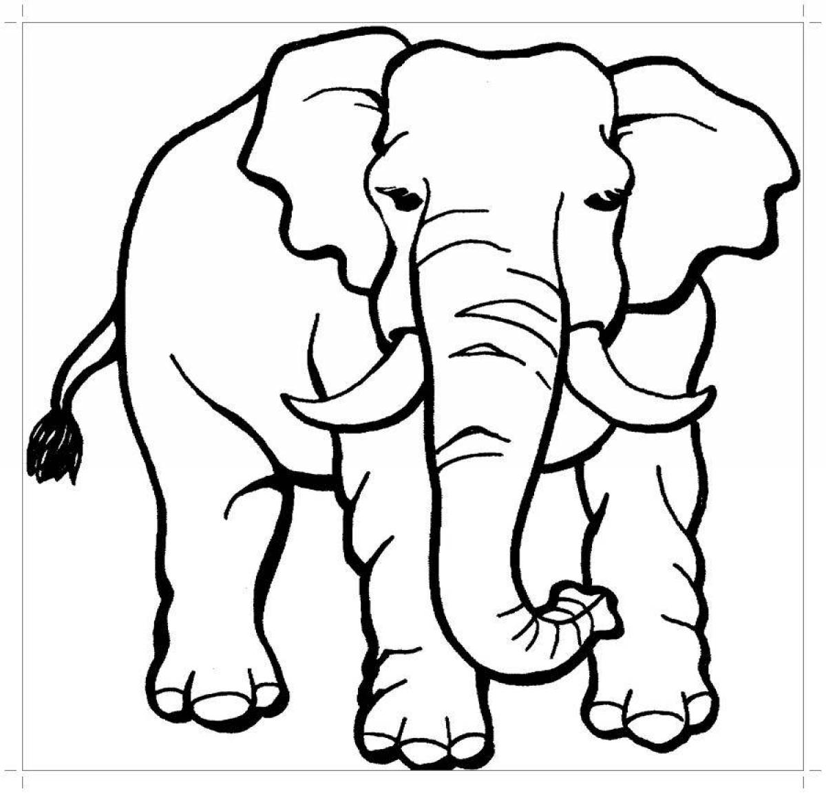 Блестящая раскраска африканского слона