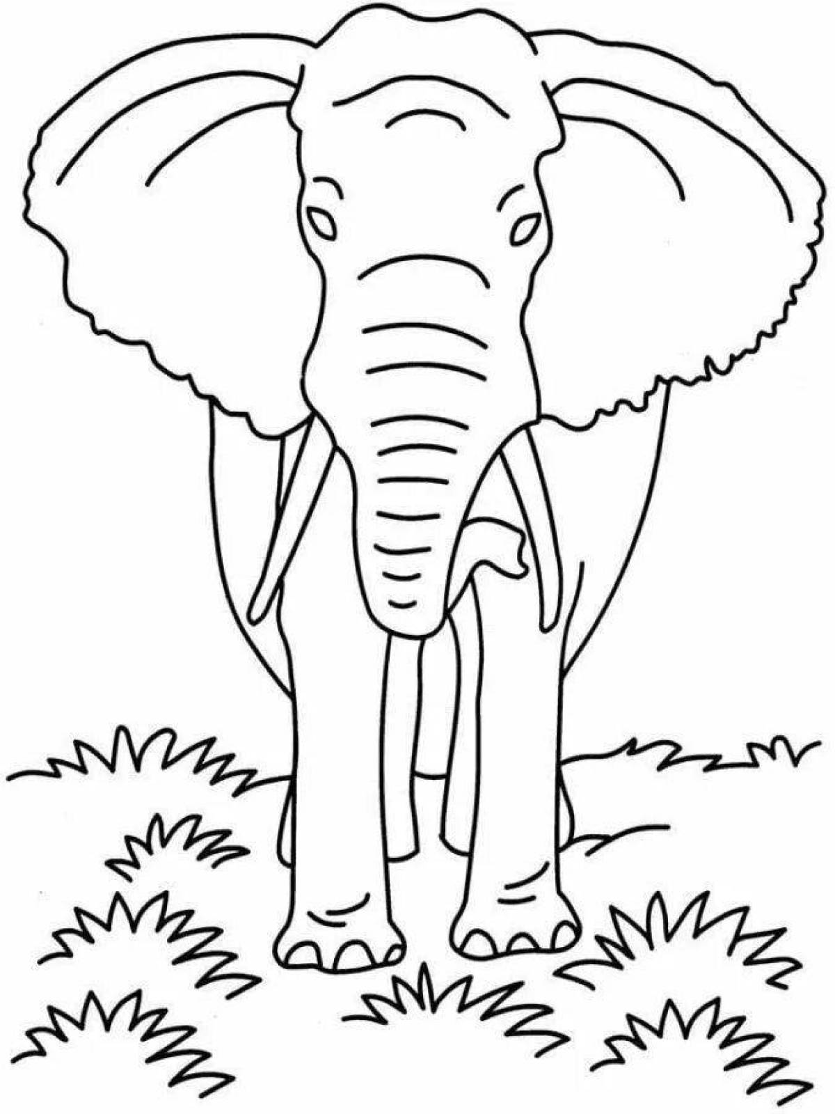 Раскраска светящийся африканский слон
