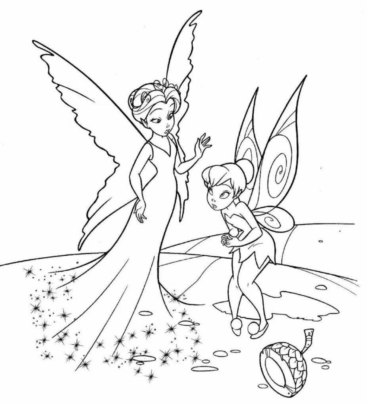 Disney fairy glitter coloring book
