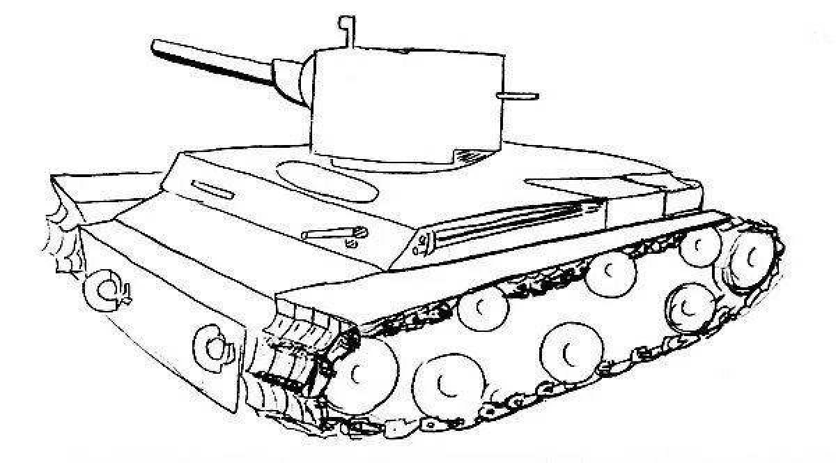 Раскраска славный танк кв2