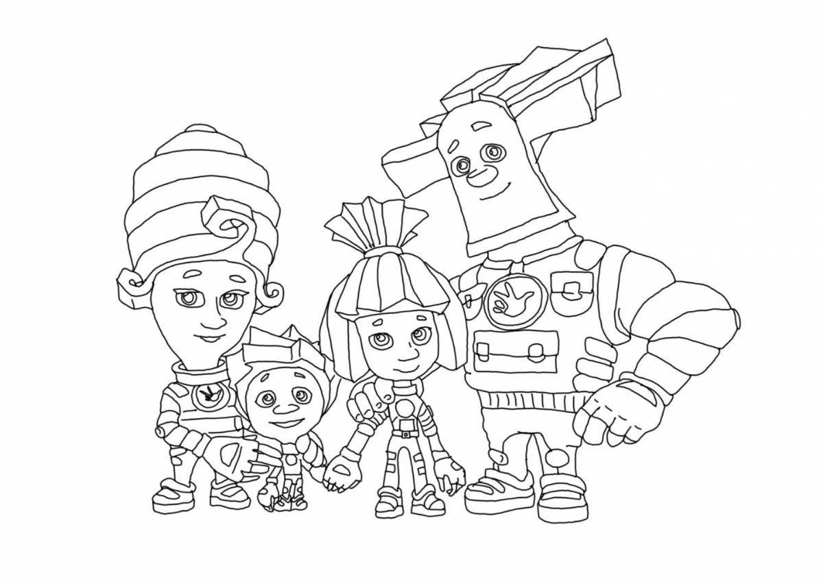 Bright cartoon fixies coloring pages