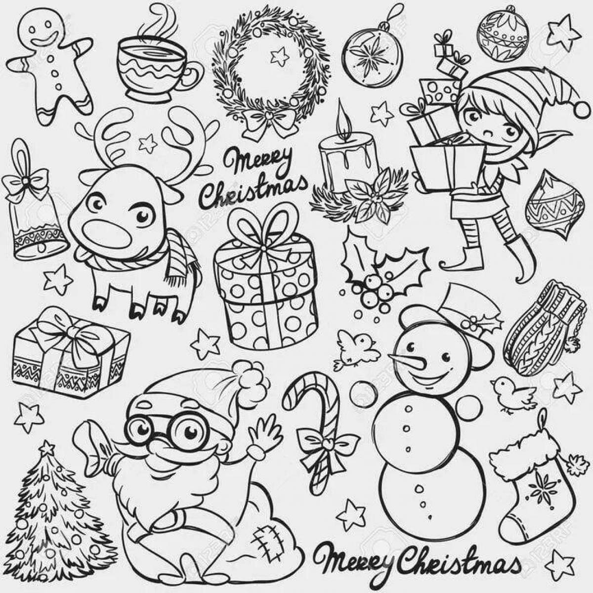 Merry Christmas mini coloring book