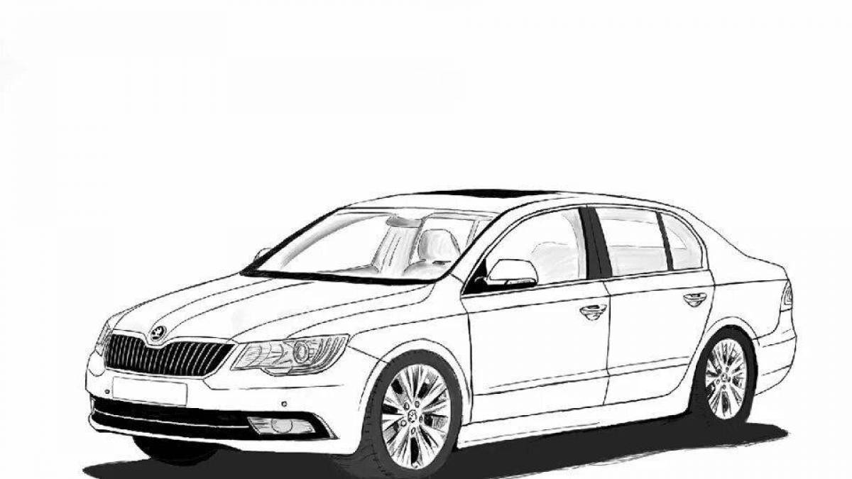 Раскраска Scoda Octavia | Раскраски легковых автомобилей, машин, раскраски автомашин