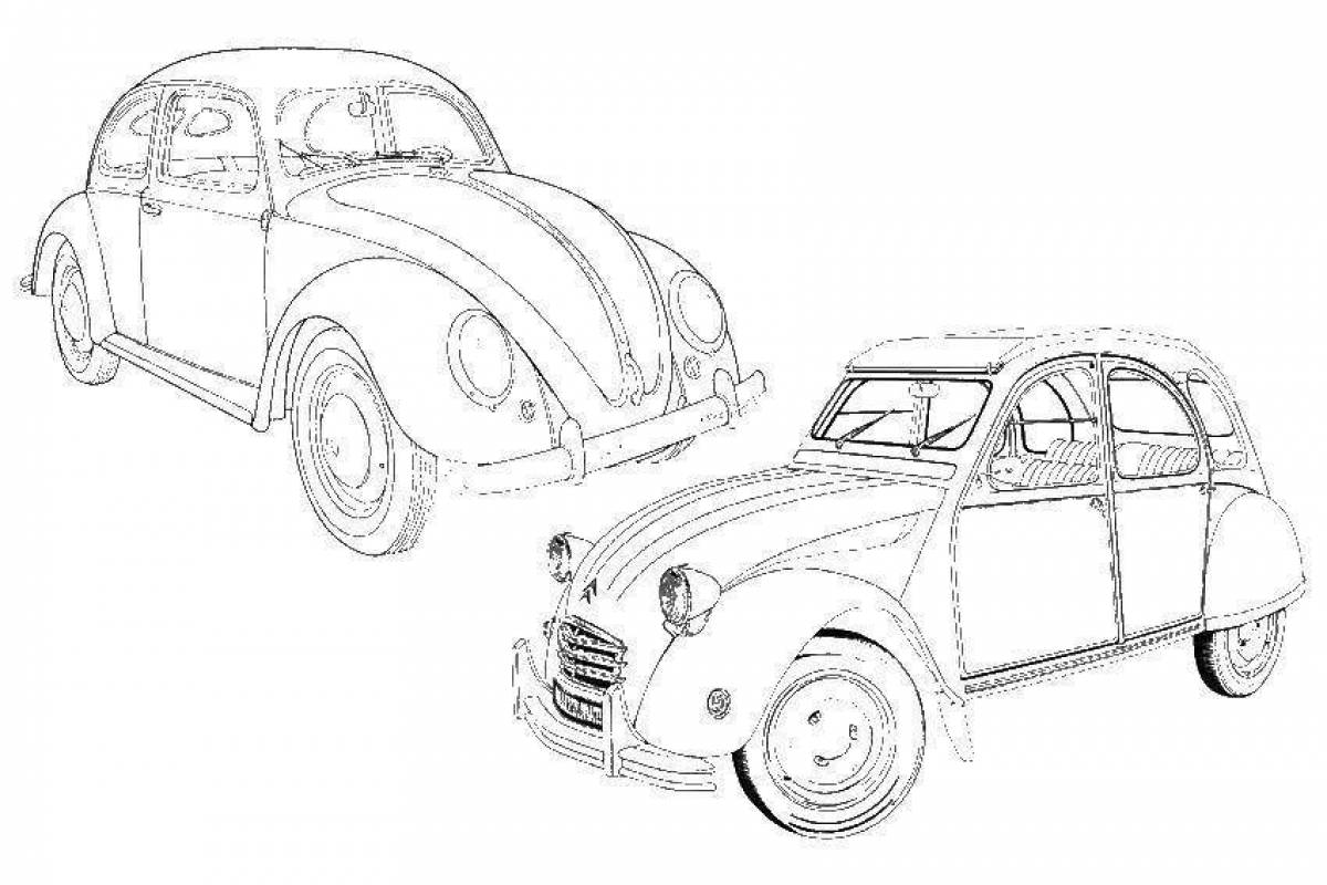 Увлекательная раскраска volkswagen beetle