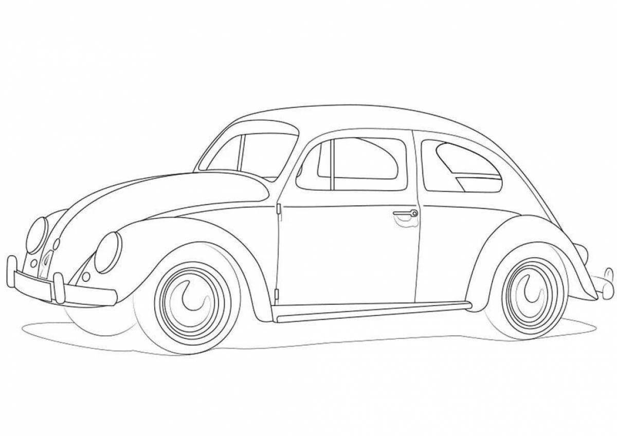 Сказочная страница раскраски volkswagen beetle