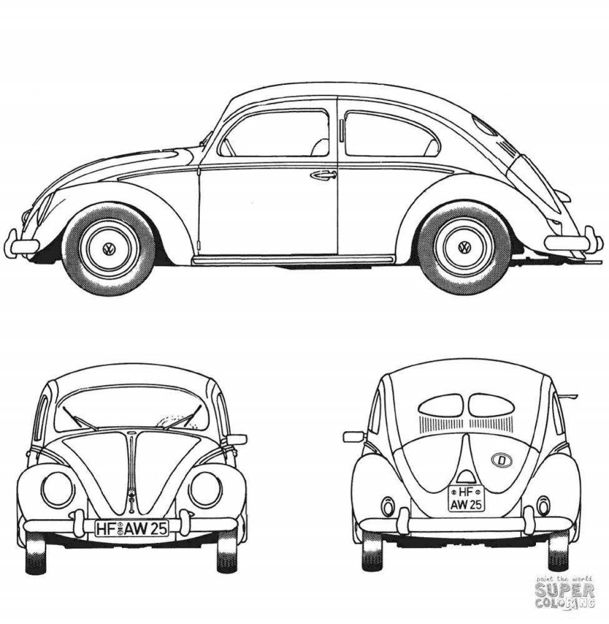 Gorgeous volkswagen beetle coloring page