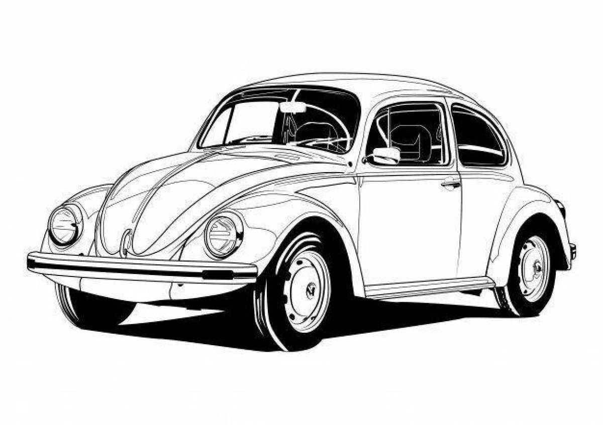 Gorgeous volkswagen beetle coloring book