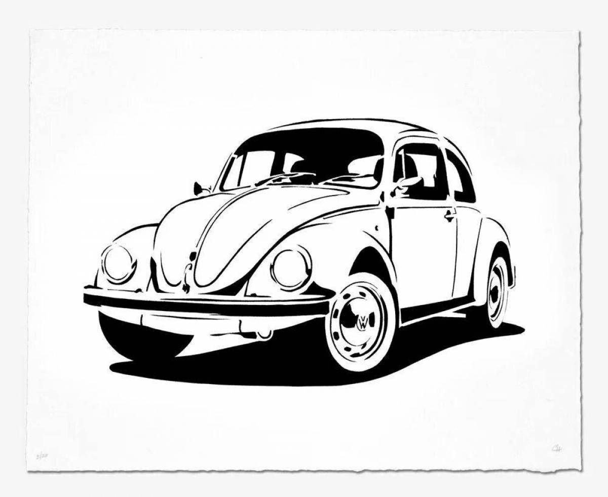 Потрясающая раскраска volkswagen beetle