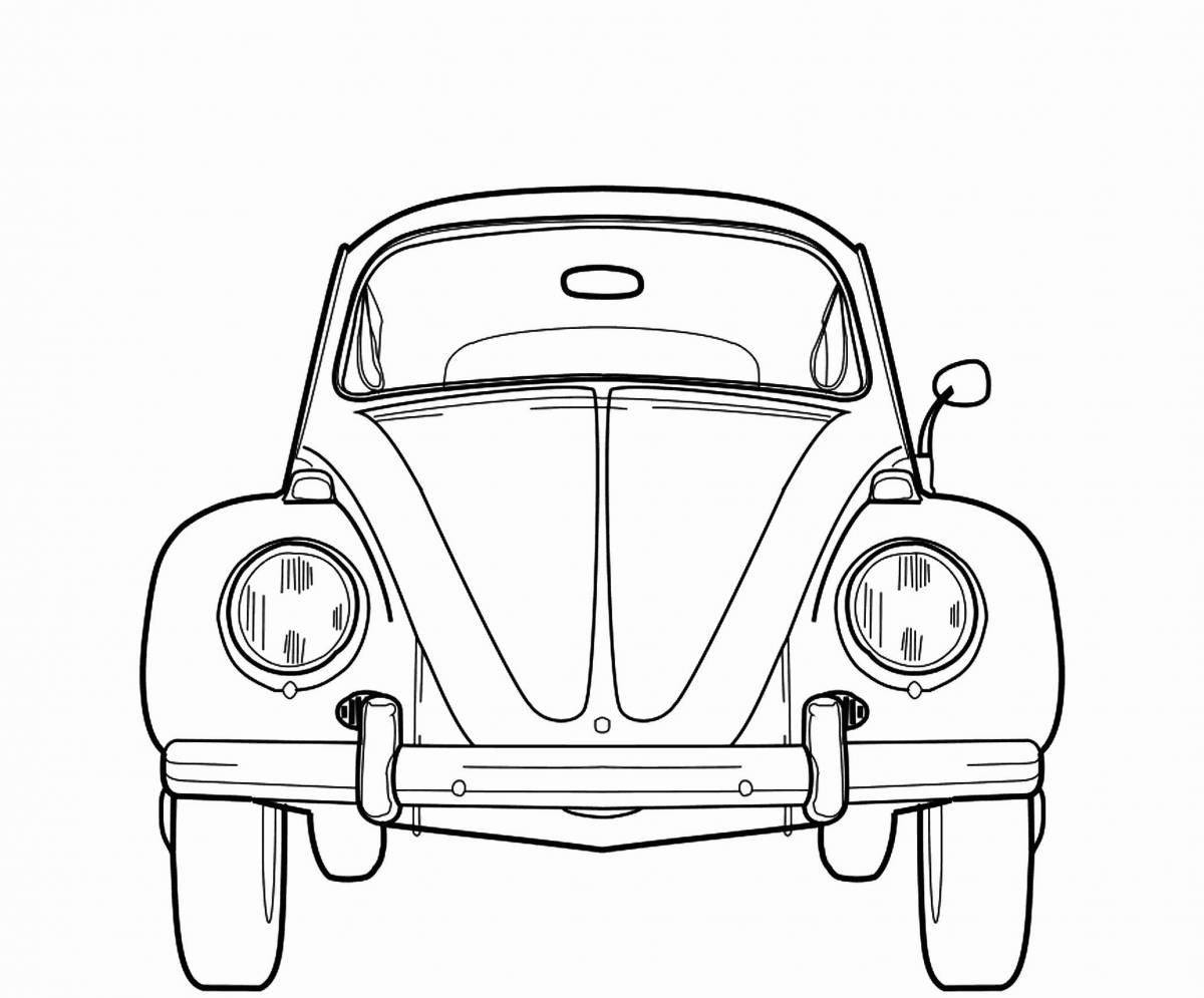 Lovely volkswagen beetle coloring page