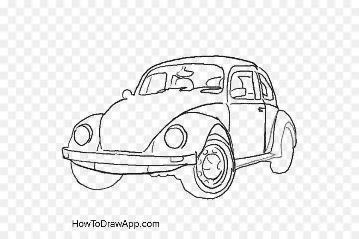 Очаровательная раскраска volkswagen beetle
