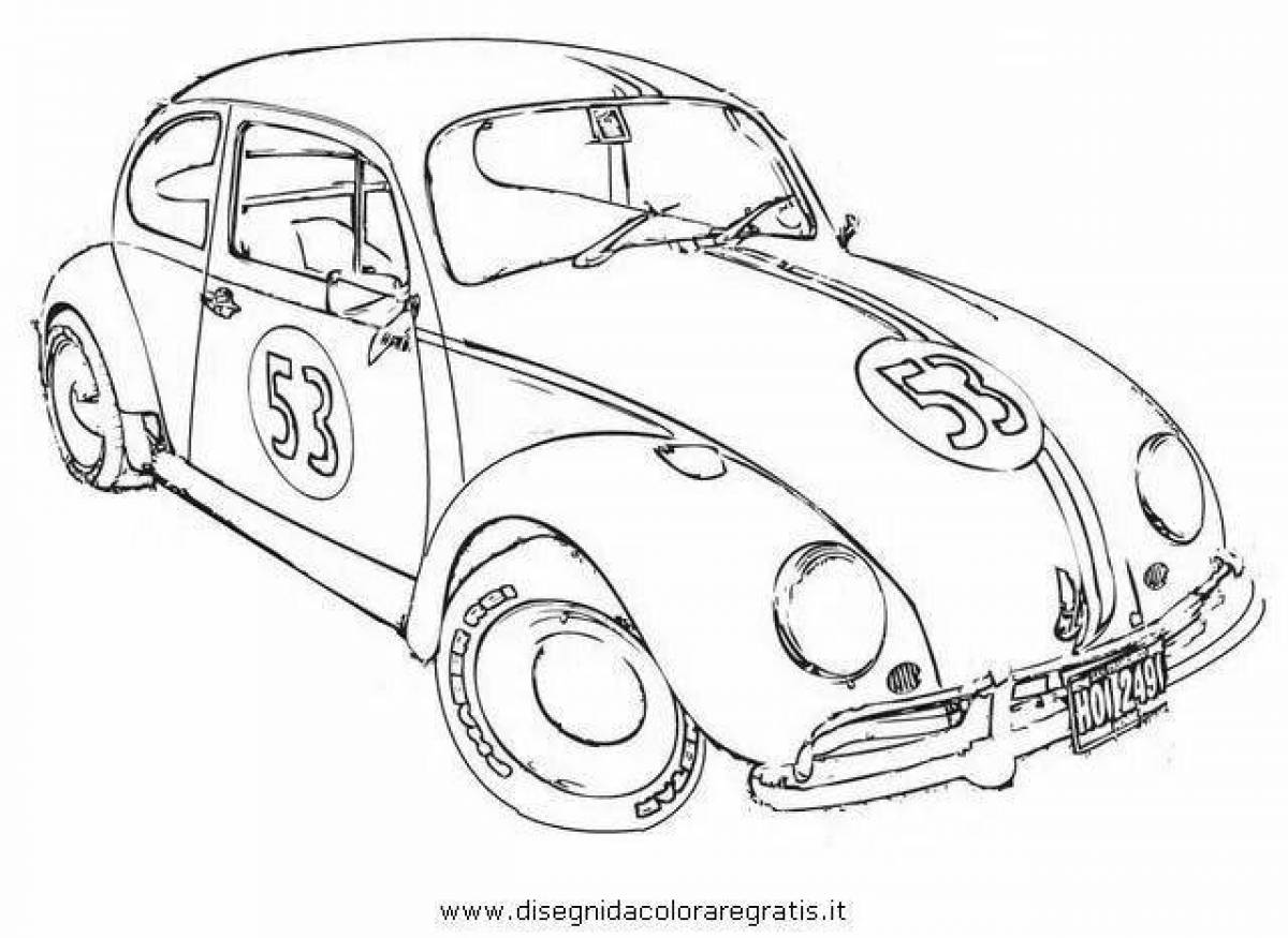 Восхитительная раскраска volkswagen beetle