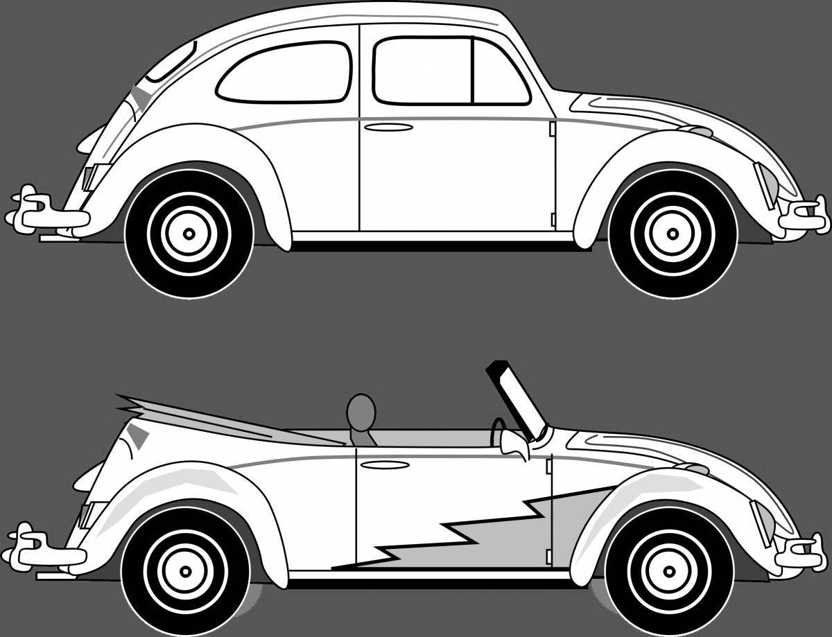 Coloring page charming volkswagen beetle