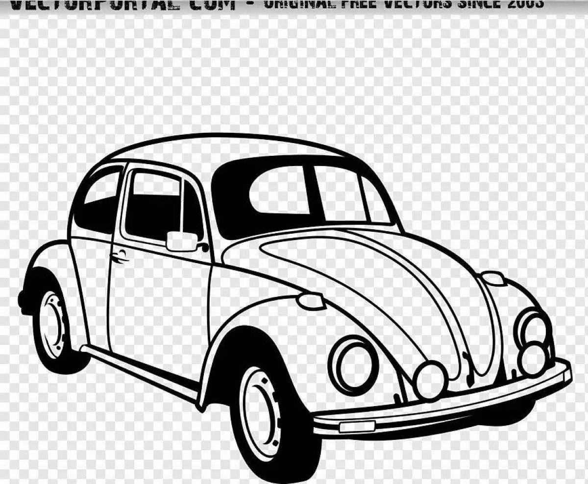 Очаровательный volkswagen beetle раскраска