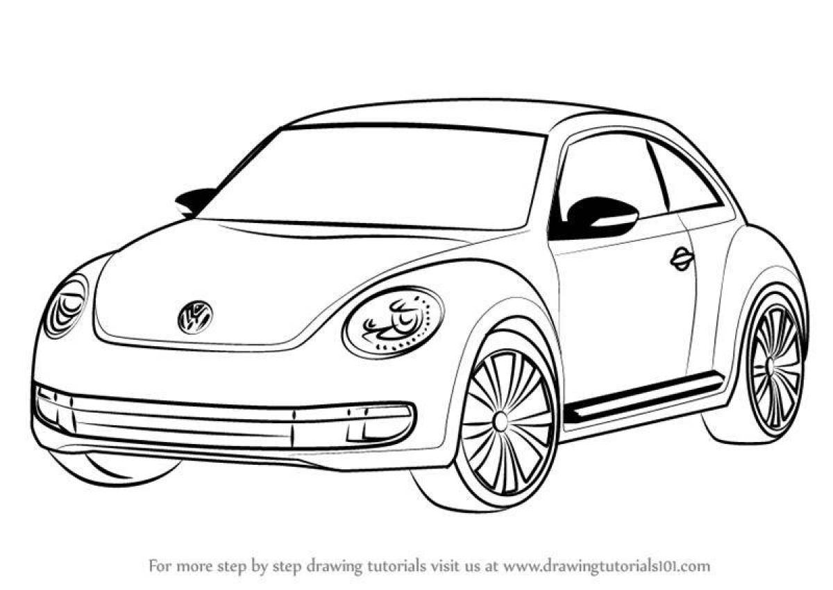 Странная раскраска volkswagen beetle