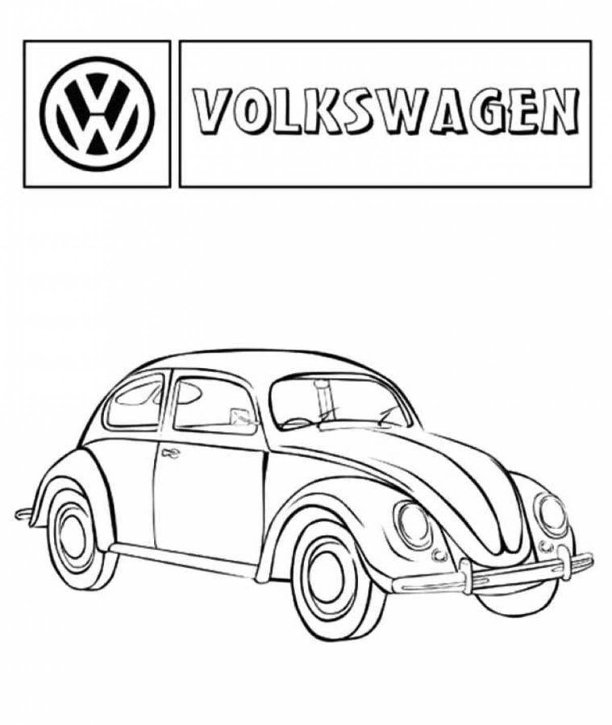 Невероятная раскраска volkswagen beetle