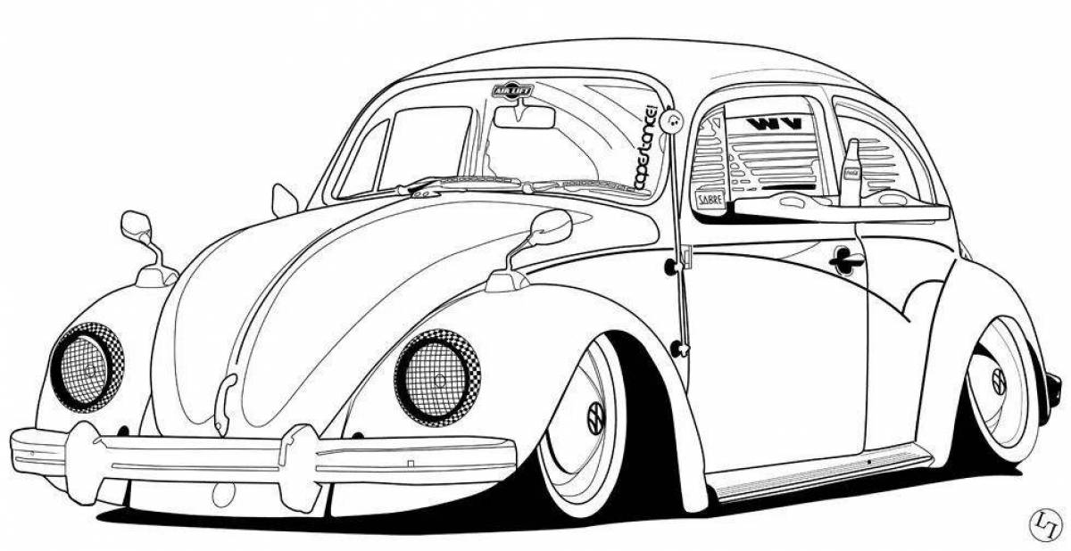 Чудесный volkswagen beetle раскраска