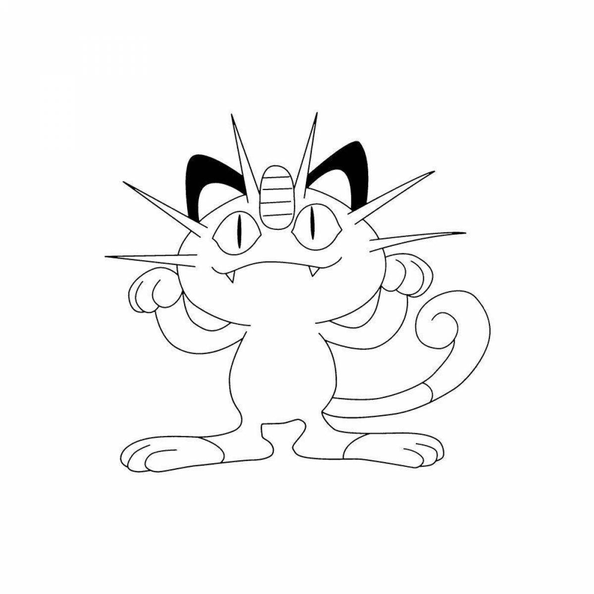 Adorable coloring pokemon meowth