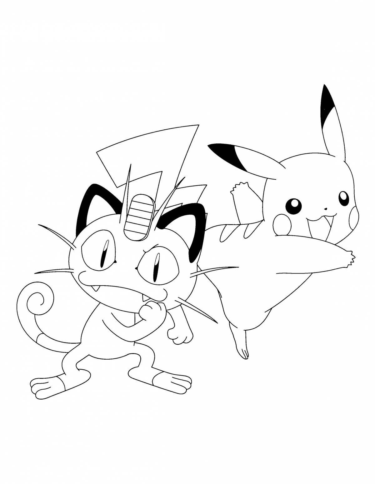 Fun coloring pokemon meowth