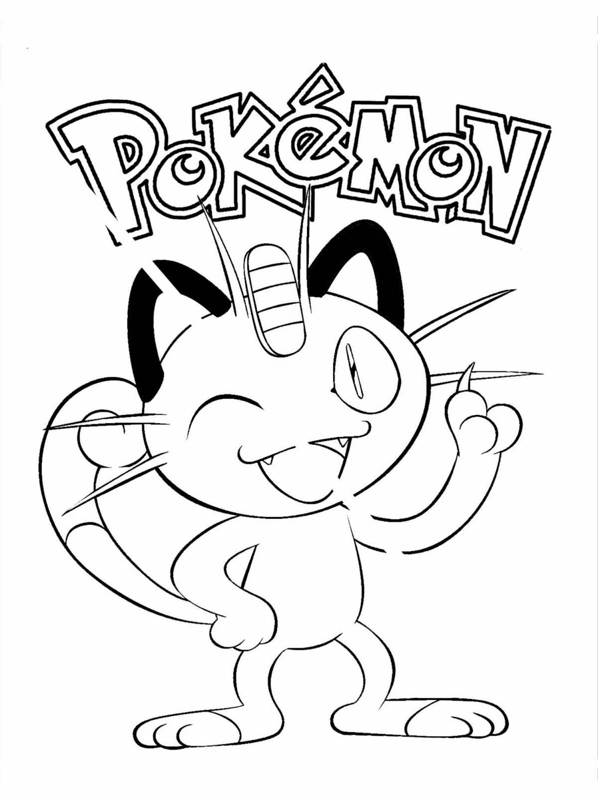 Cute coloring pokemon meowth