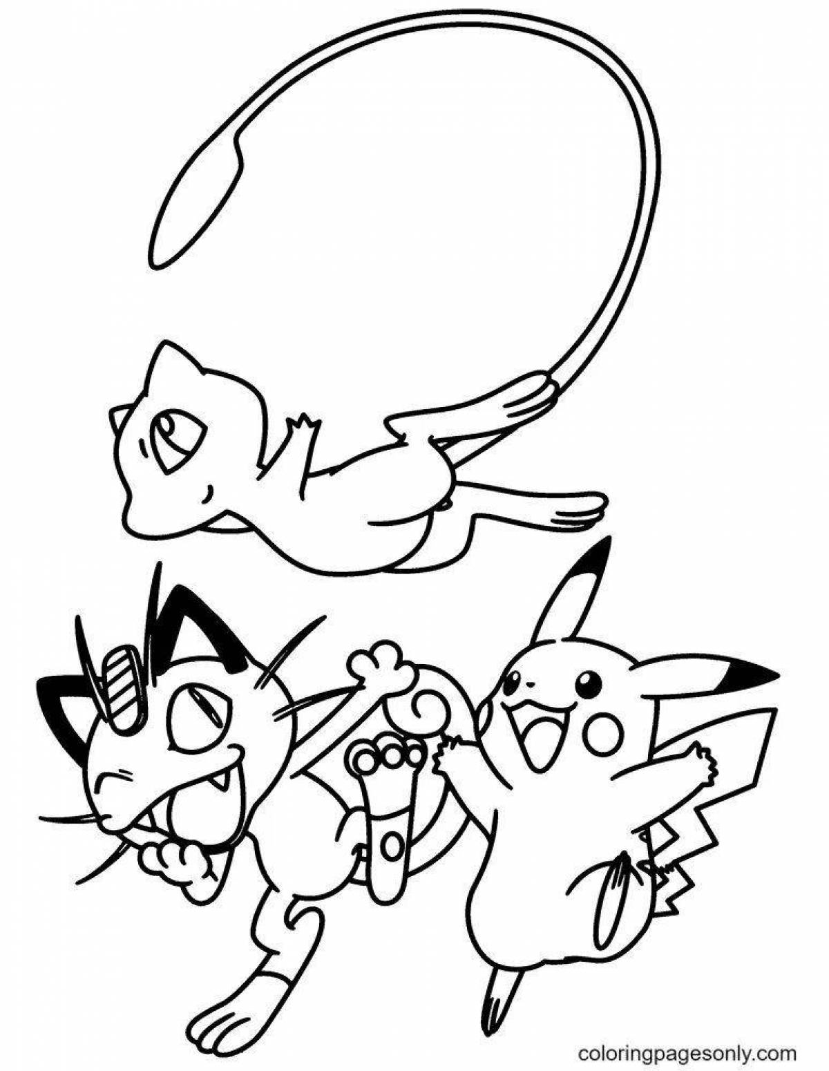Amazing coloring pokemon meowth