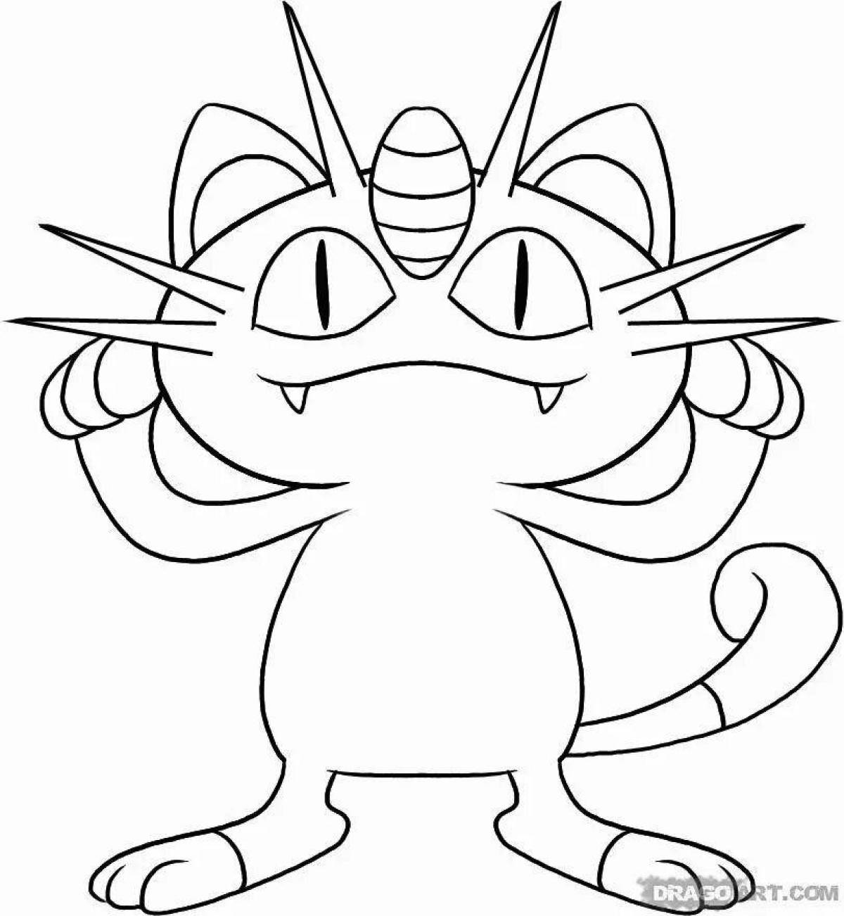 Attractive coloring pokemon meowth