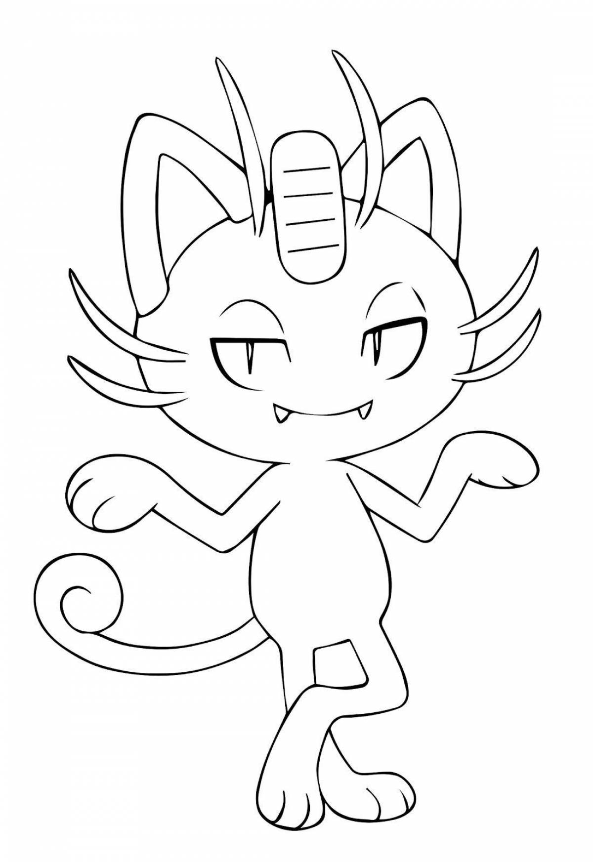 Comic coloring pokemon meowth