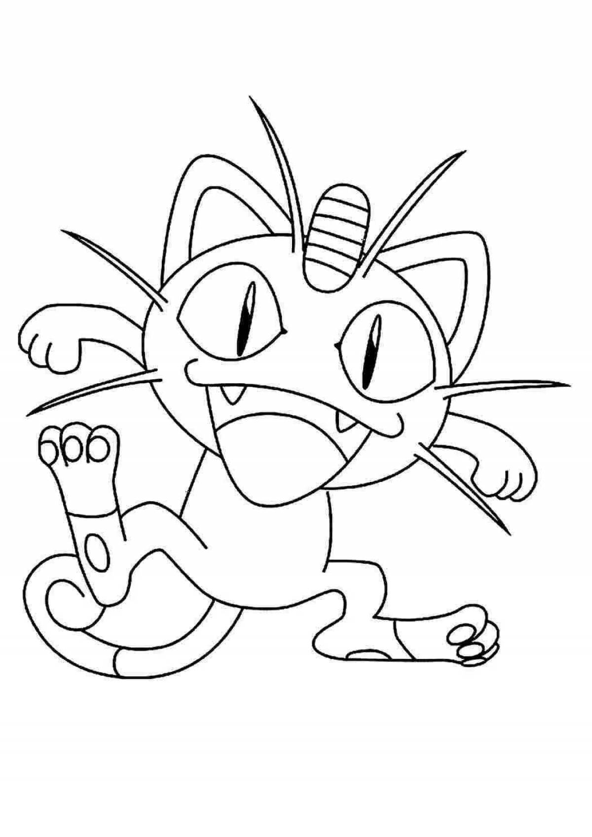 Dazzling pokemon meowth coloring book