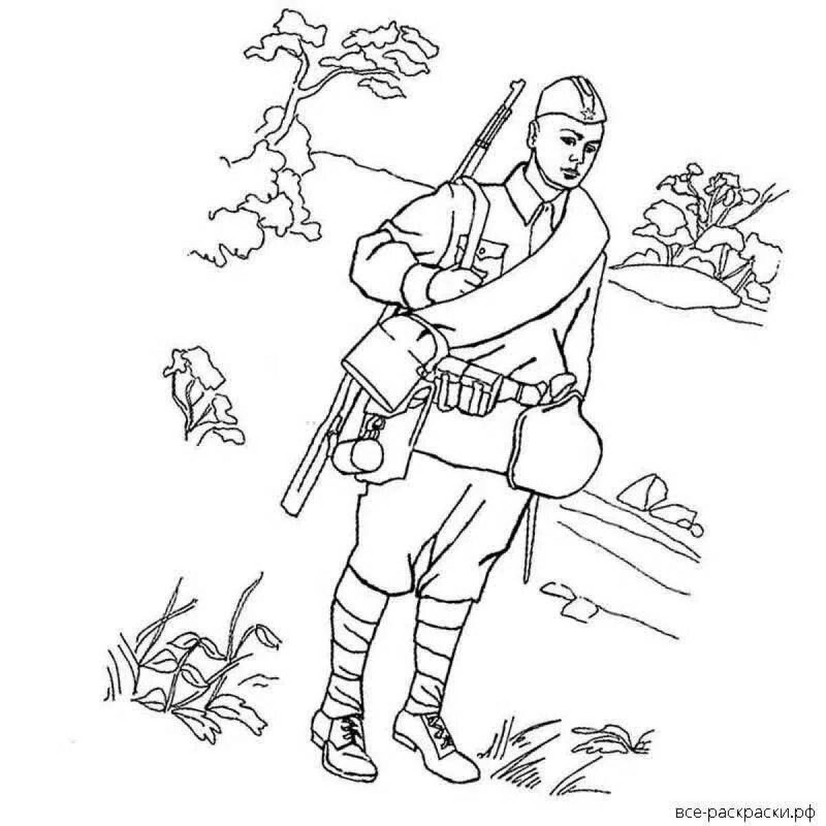 Exalted military drawing coloring page