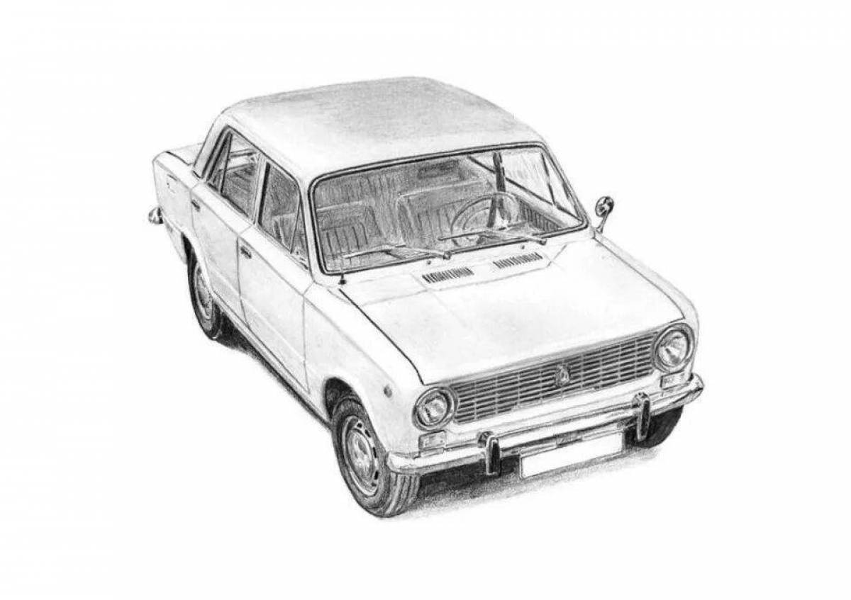 Adorable penny car coloring page