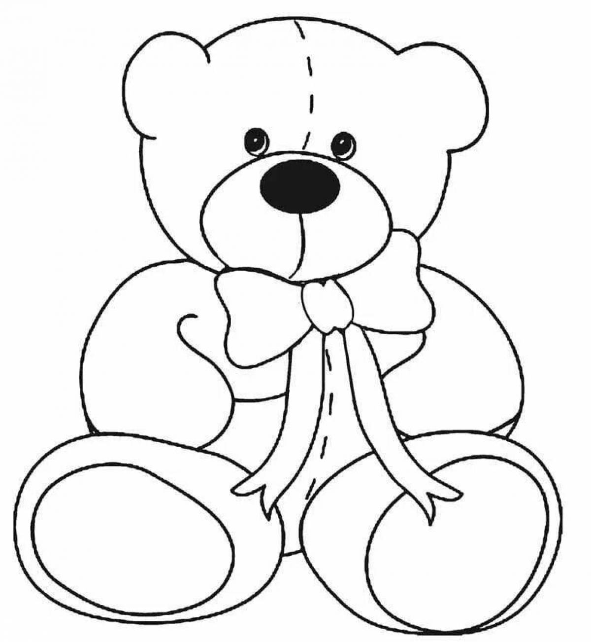 Squeezable teddy bear coloring page