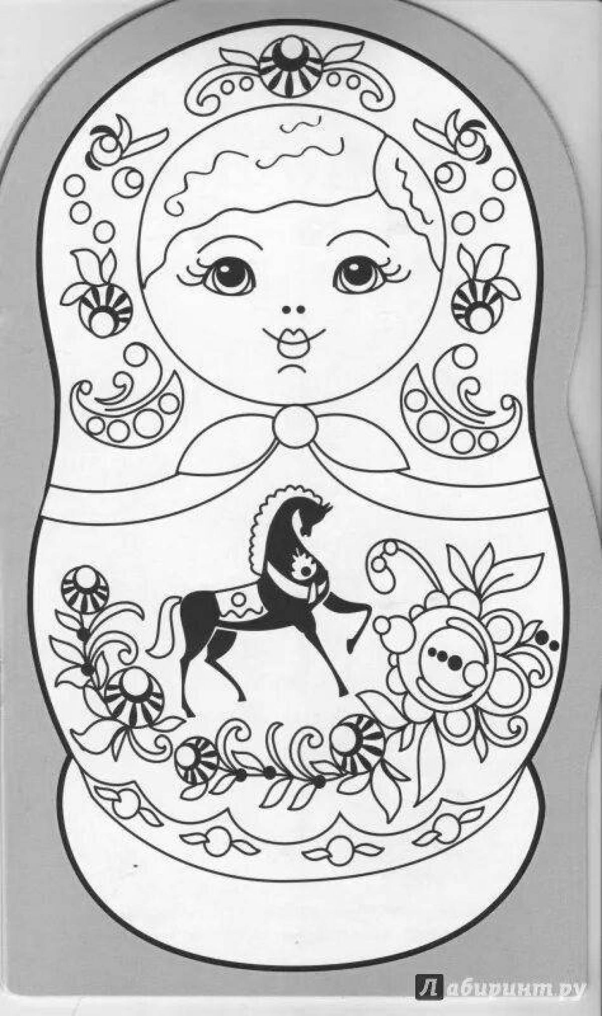 Wonderful toy Gorodets coloring book