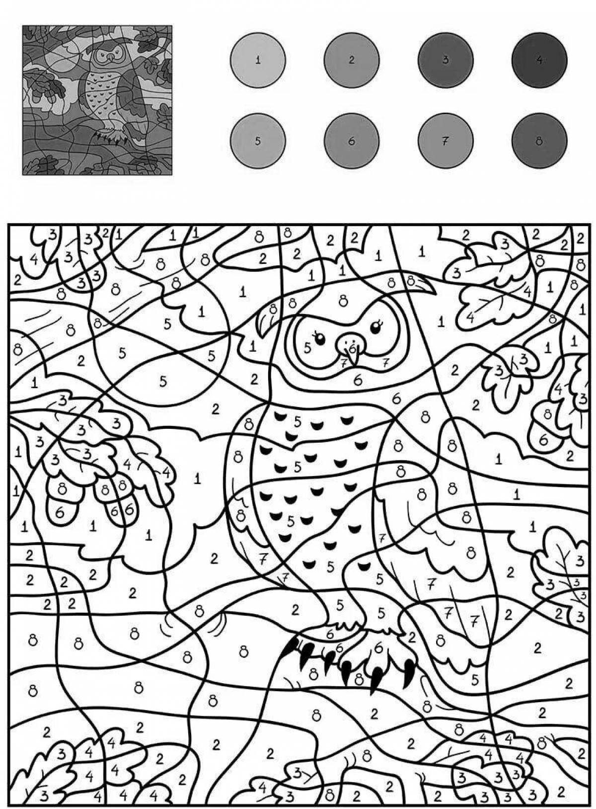 Colorful awesome paint by numbers coloring book