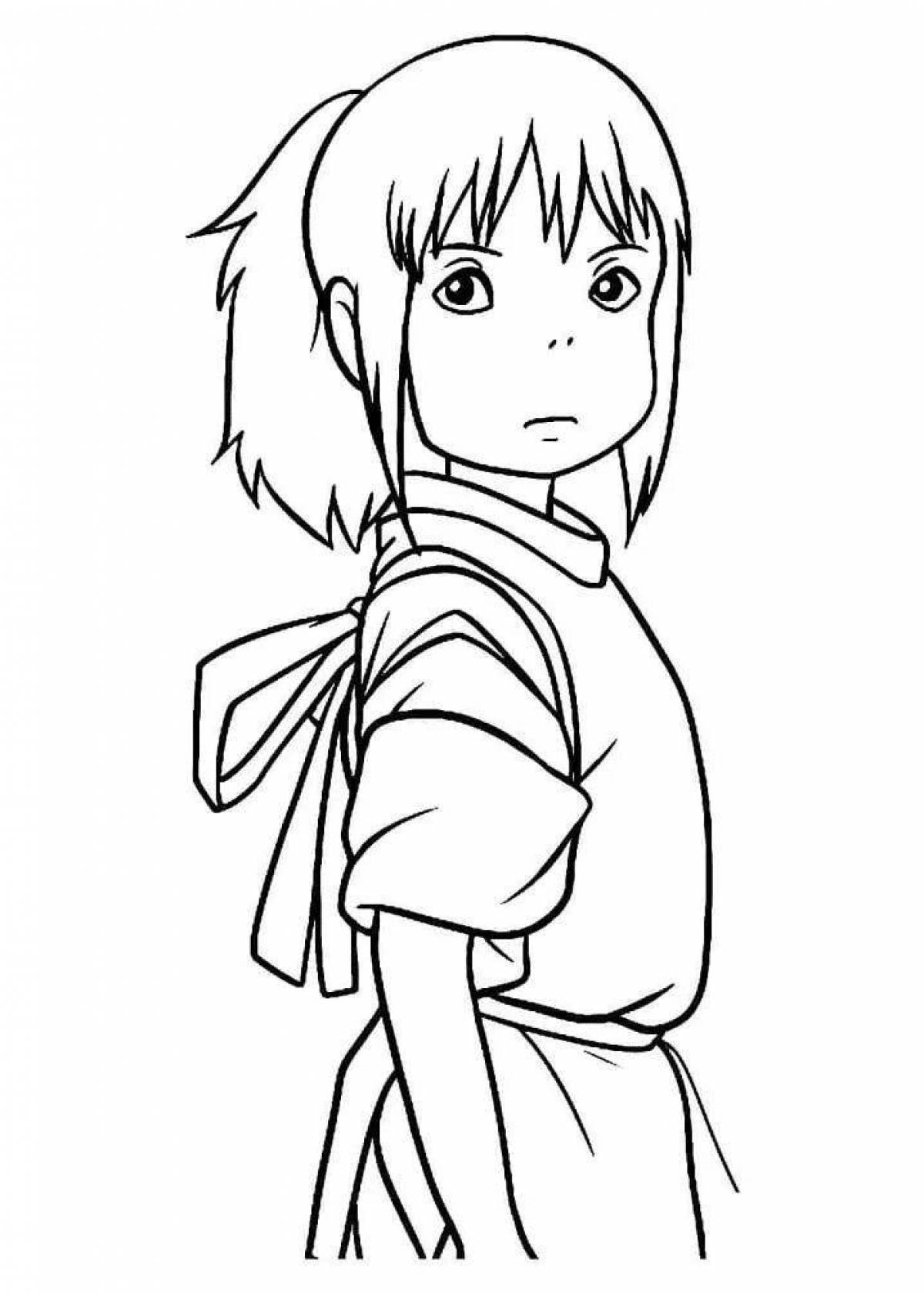 Chihiro and Haku's adorable coloring page