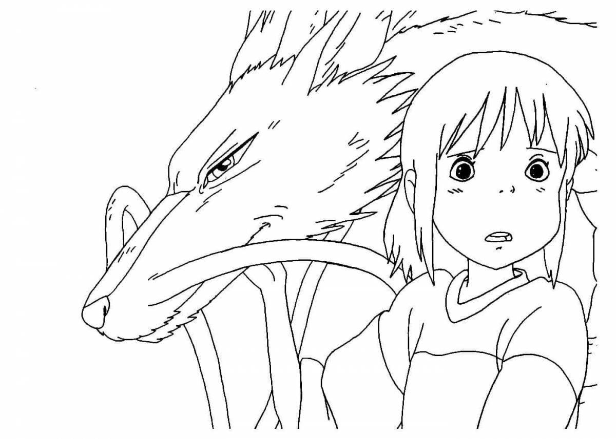 Coloring lively chihiro and haku