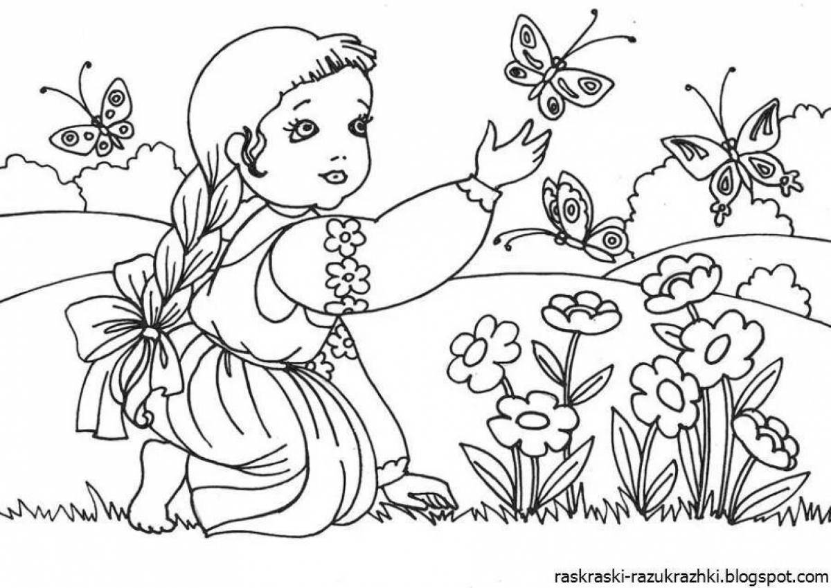 Generous nature coloring for girls