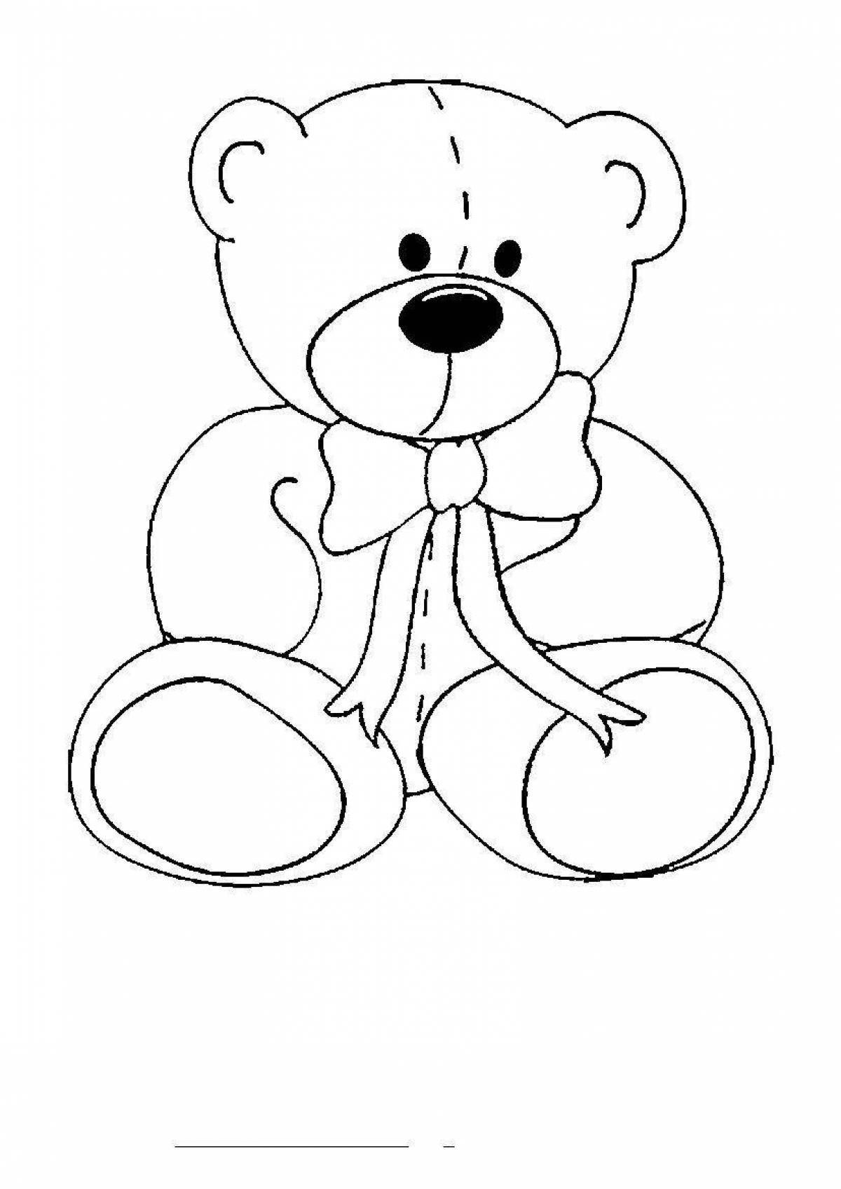 Glittering bear coloring book for girls