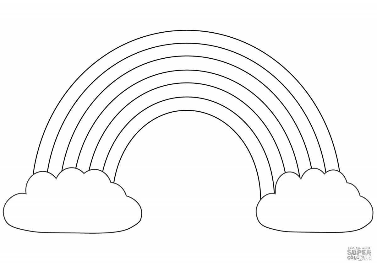 радуга с облаками раскраска