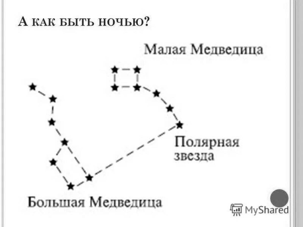 Рисунок малая медведица и большая медведица