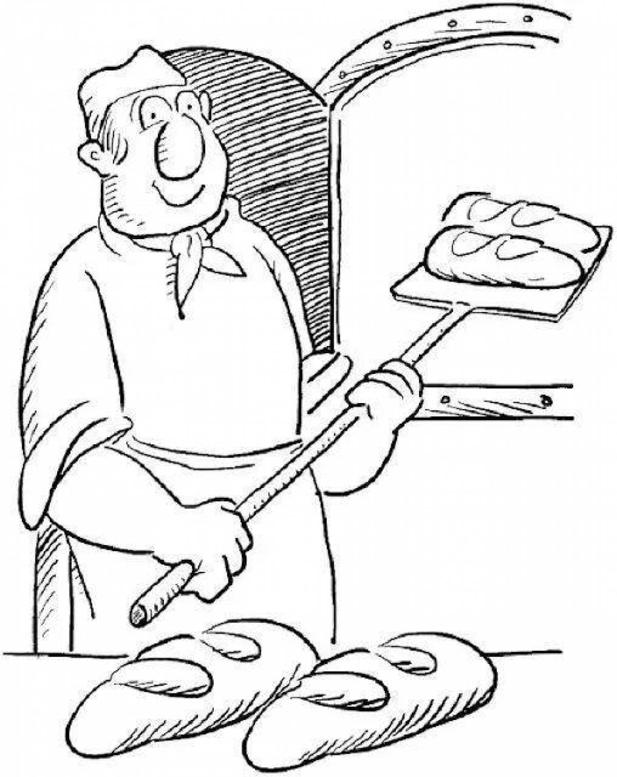 Раскраска профессии пекарь