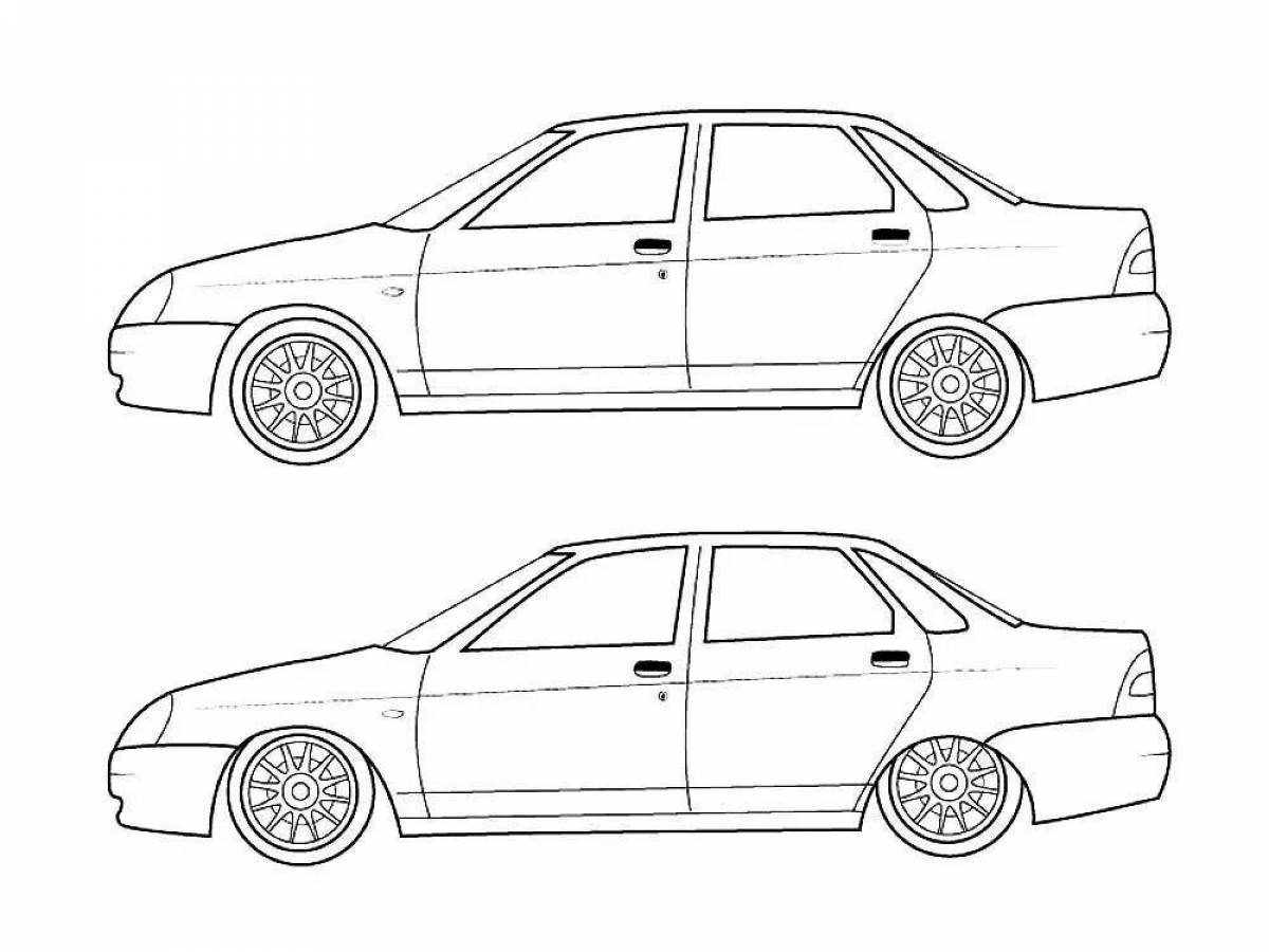 Лада Приора рисунок опер сбоку