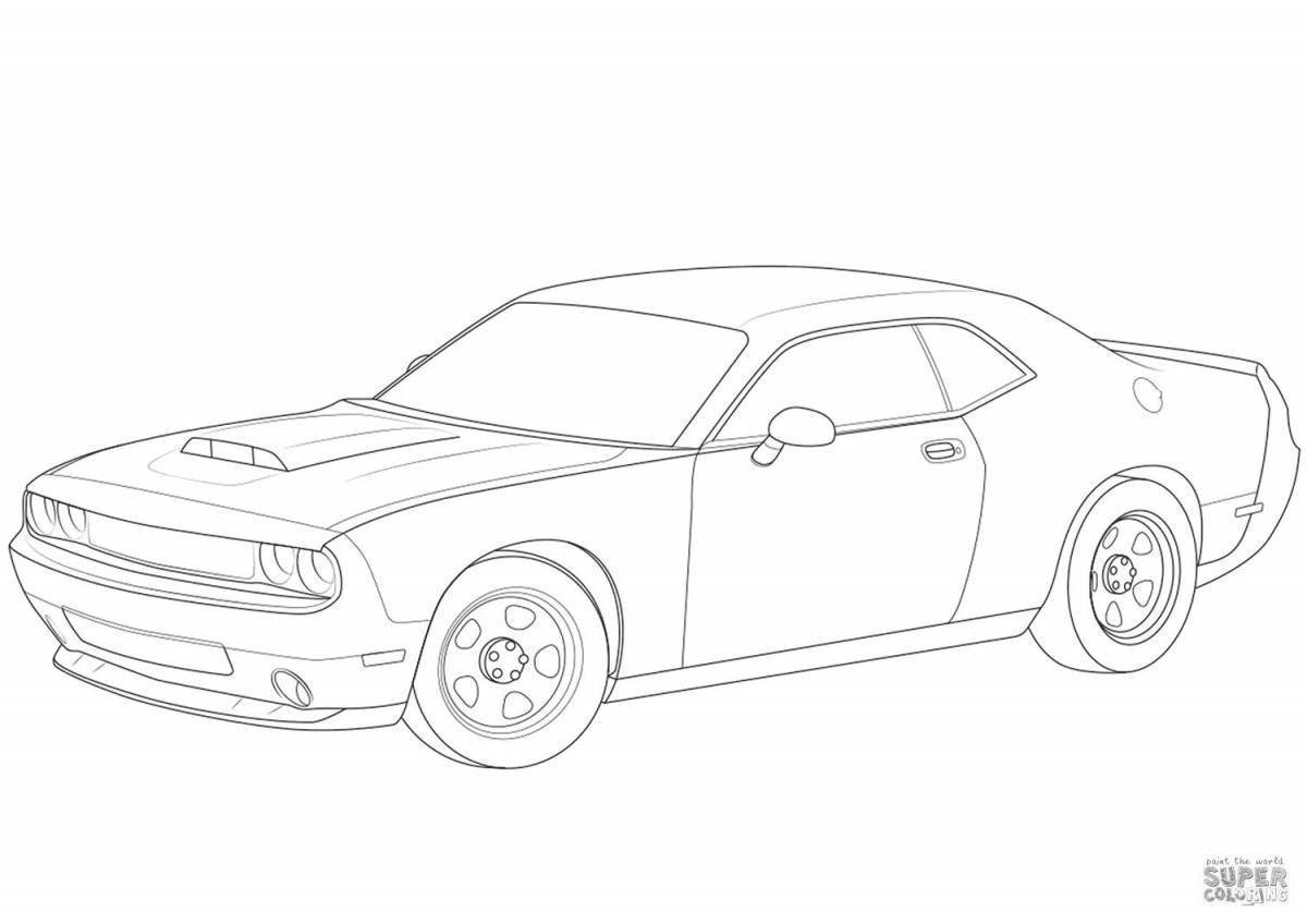 Нарисовать dodge charger