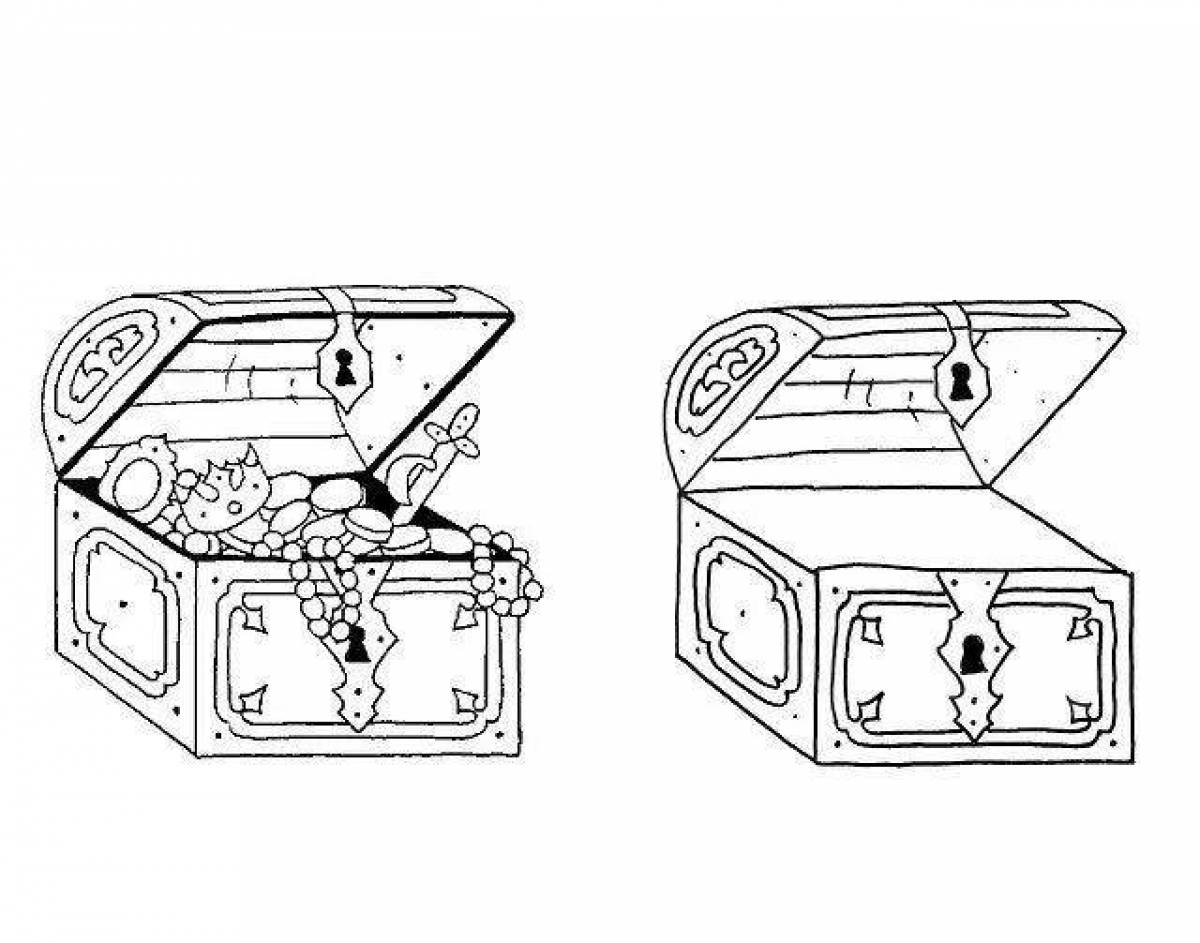 Сундук картинка для детей раскраска