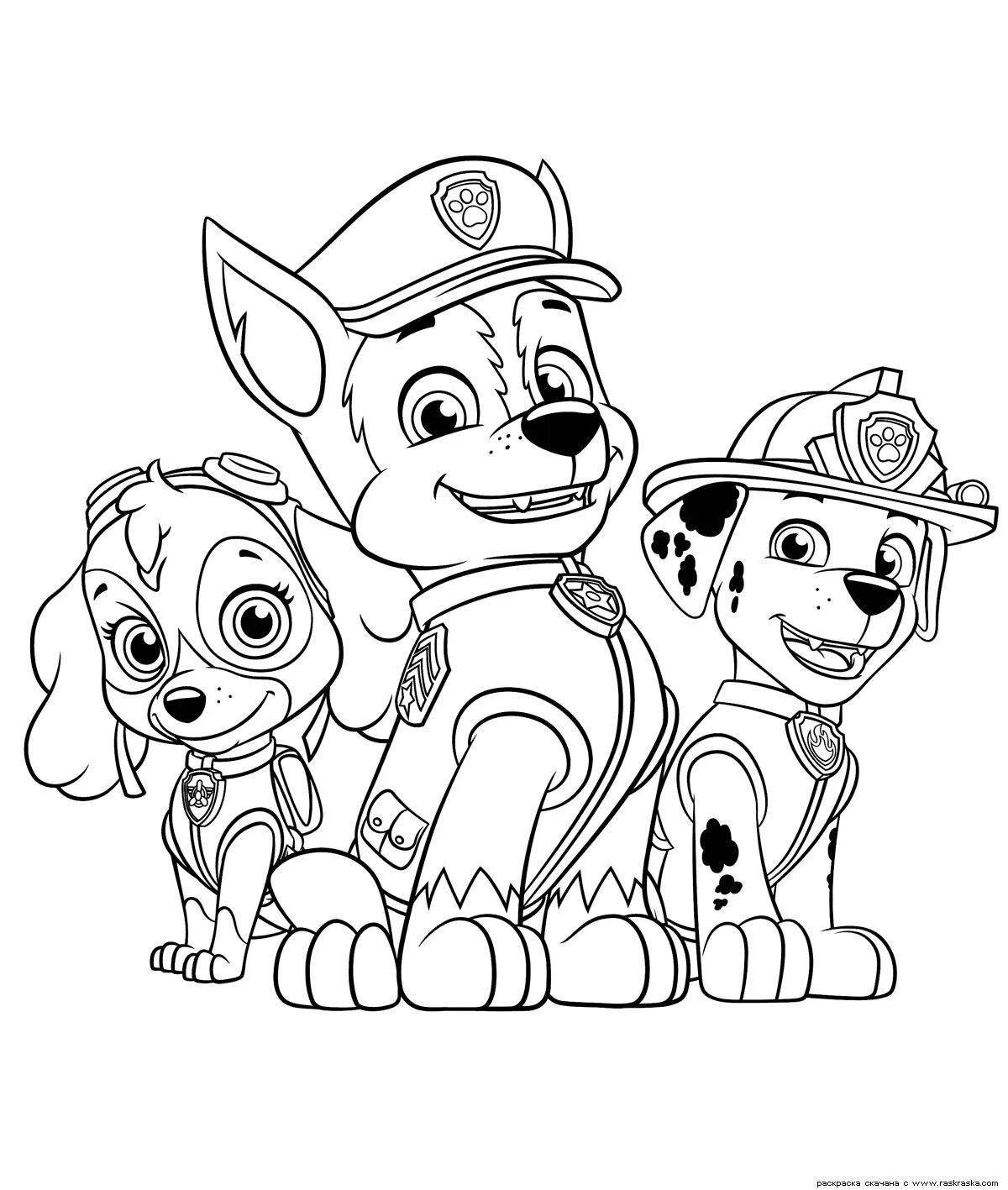 Freedom Paw Patrol playful coloring page