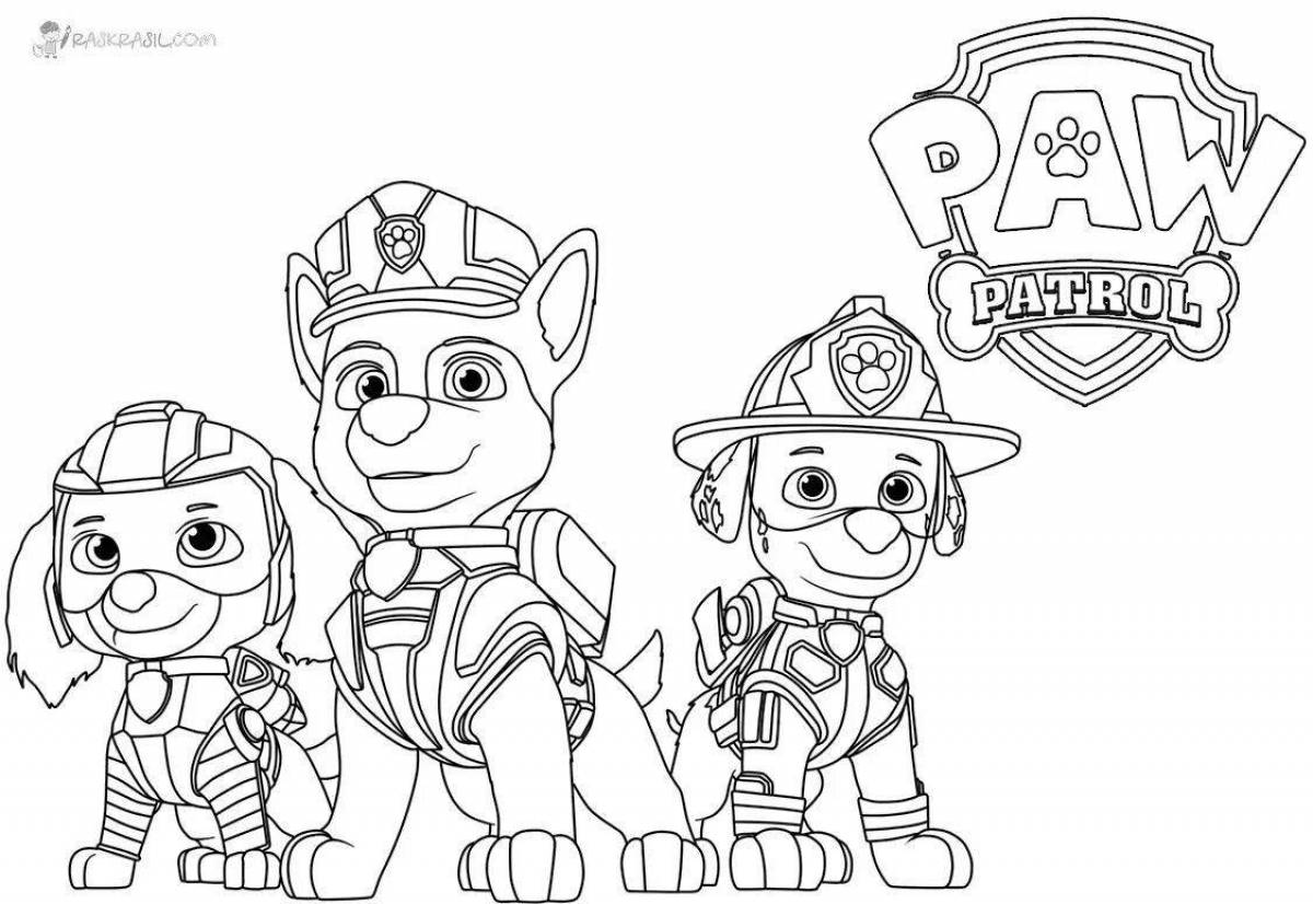 Coloring page glowing freedom paw patrol