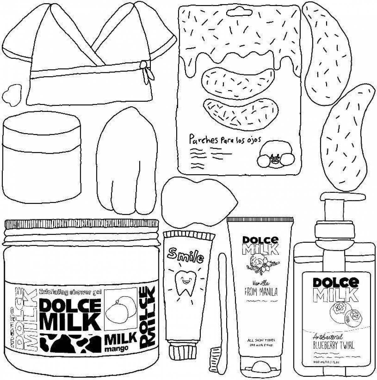 Playful dolce milk antiseptic coloring page